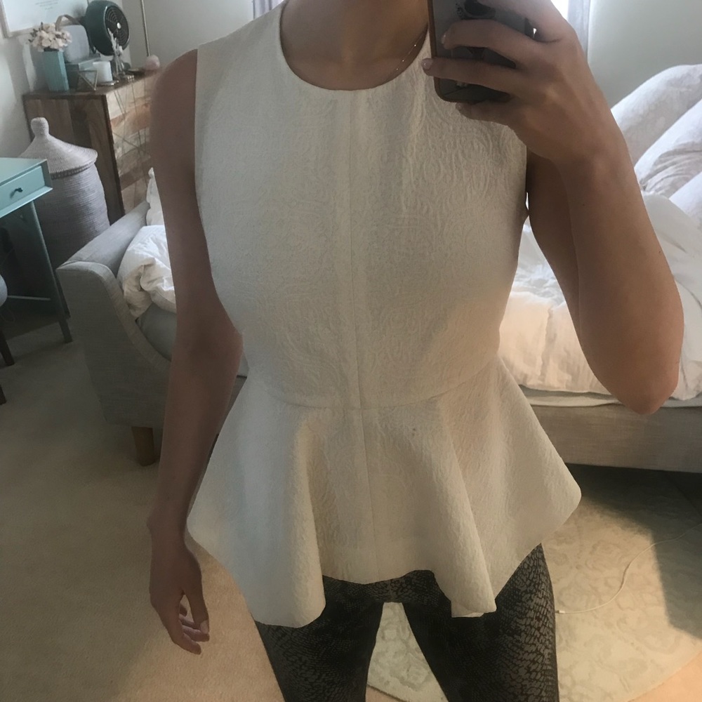 Elizabeth and James Jacquard Peplum Top